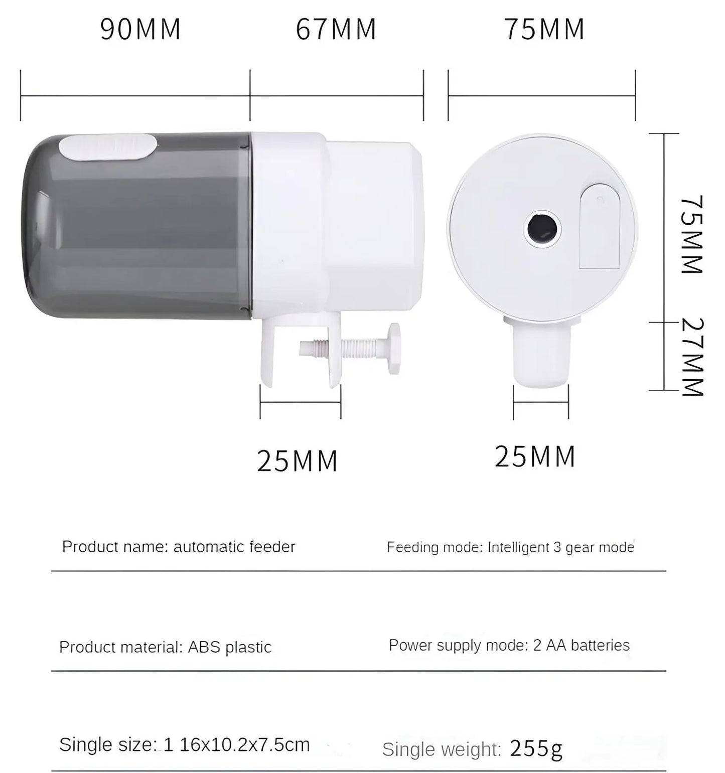 Automatic Fish Feeder with Smart Timer, 3 Feeding Modes, Large Capacity & Quiet for Aquarium Fish/Turtles