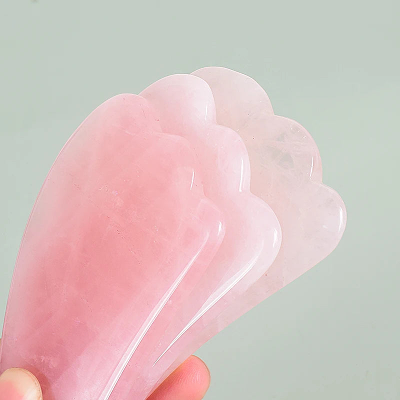Natural Facial Massager Face Roller Gua Sha Scraper Double Heads Jade Stone Roller Skin Care Rose Quartz Massage for Face Body