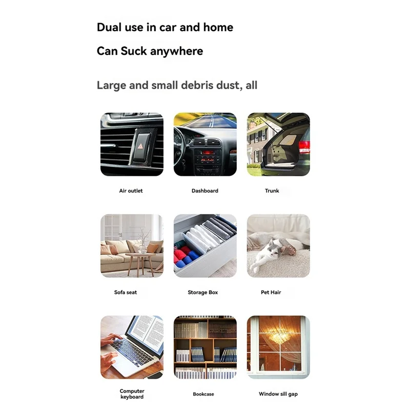 SOFT-Smart Home Car Cleaning Machine USB Rechargeable For Car Home Pet Handheld Vacuum Cordless