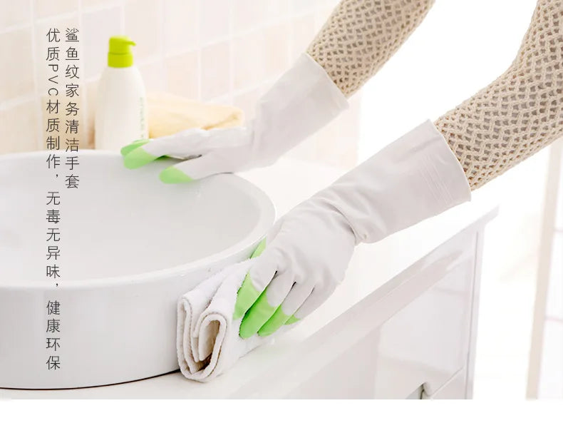 1 Pair Kitchen Household Gadgets Dish Washing Tools Soft Scrubber Rubber Dishwashing Gloves Kitchen Cleaning Silicone Gloves