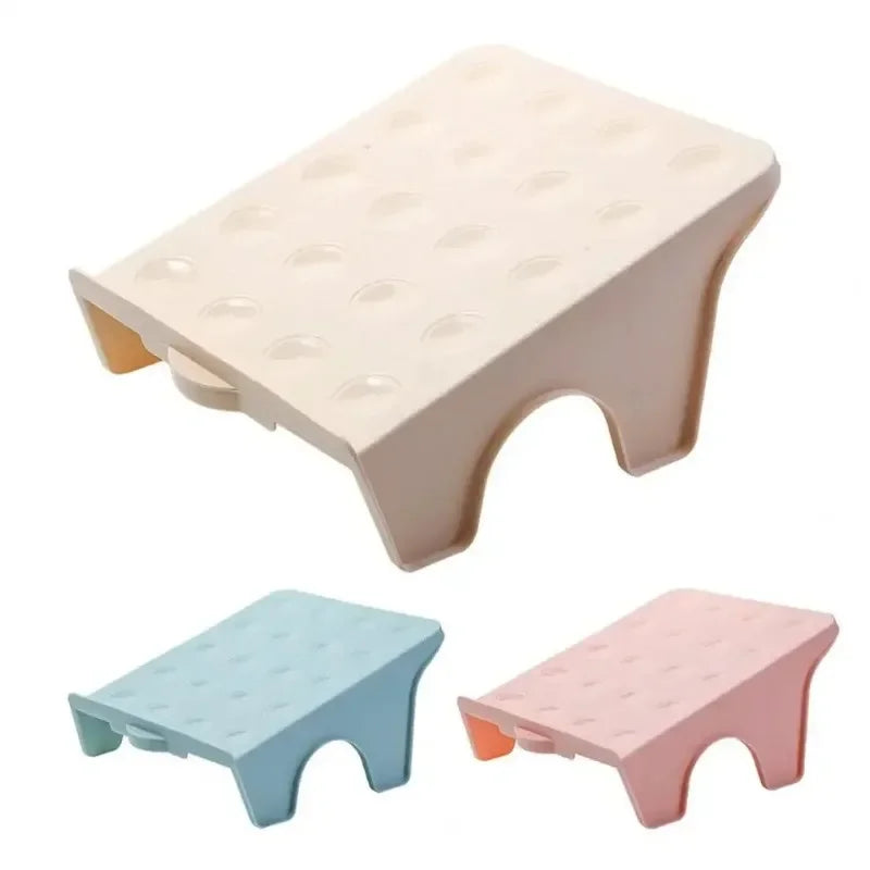 Household Solid Color Small Double Shelf Space Savers White Shoe Rack Cabinets Organizer Closet Holder Bracket Storages Racks