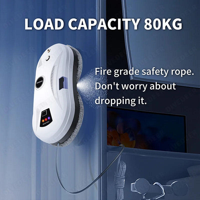 DIVEDEER Home intelligent cleaning robot with automatic water spraying function, anti drop magnetic glass cleaning machine