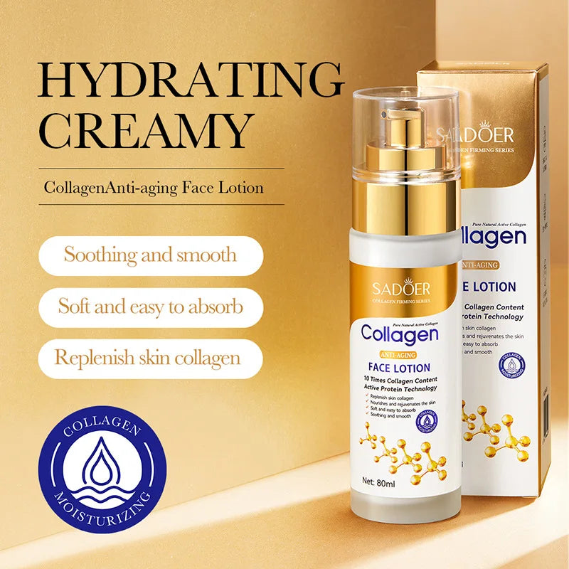 SADOER Collagen Facial Serum Face Lotion Moisturizing Face Emulsion Oil Control Water Anti Wrinkle Refreshing Facial Essence