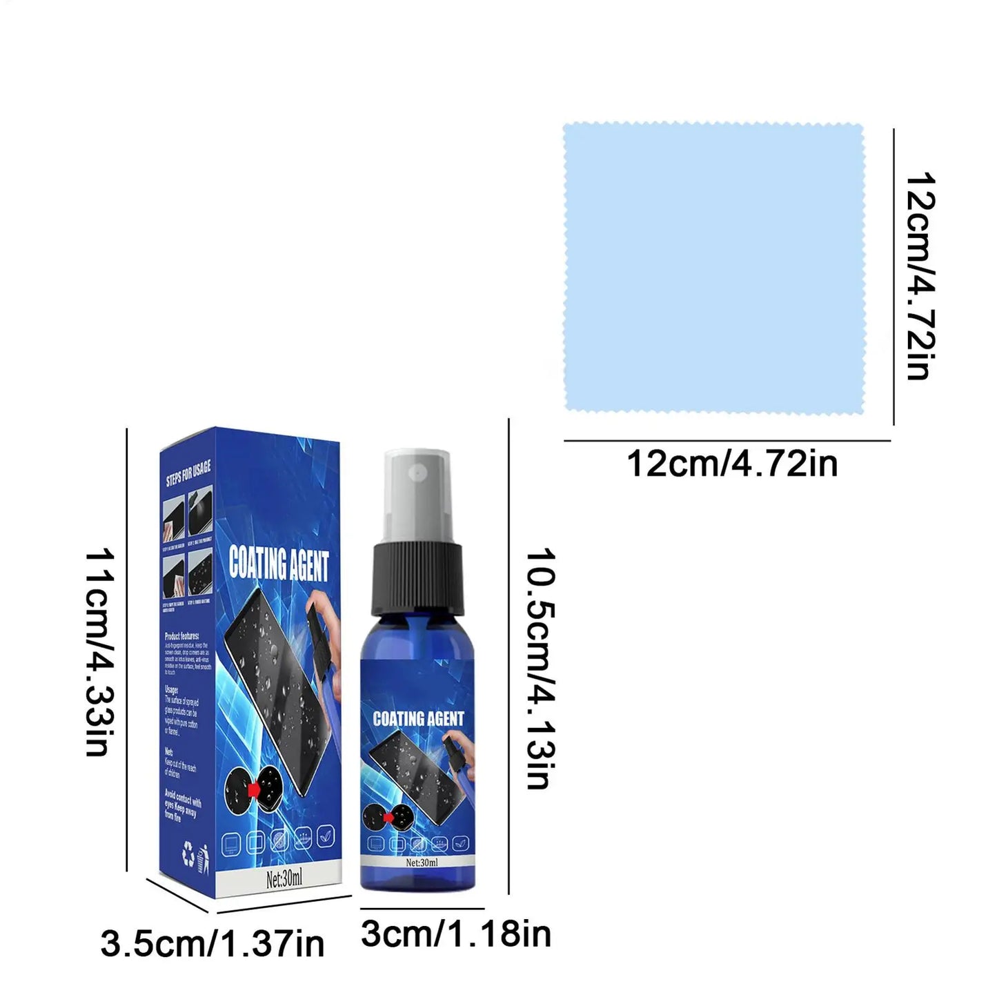 Screen Cleaner Spray Electronic Cleaning Kit Monitor Cleaner For Smart TVs Monitors & Cars Laptop Cleaner 30ml + Cleaning Cloth