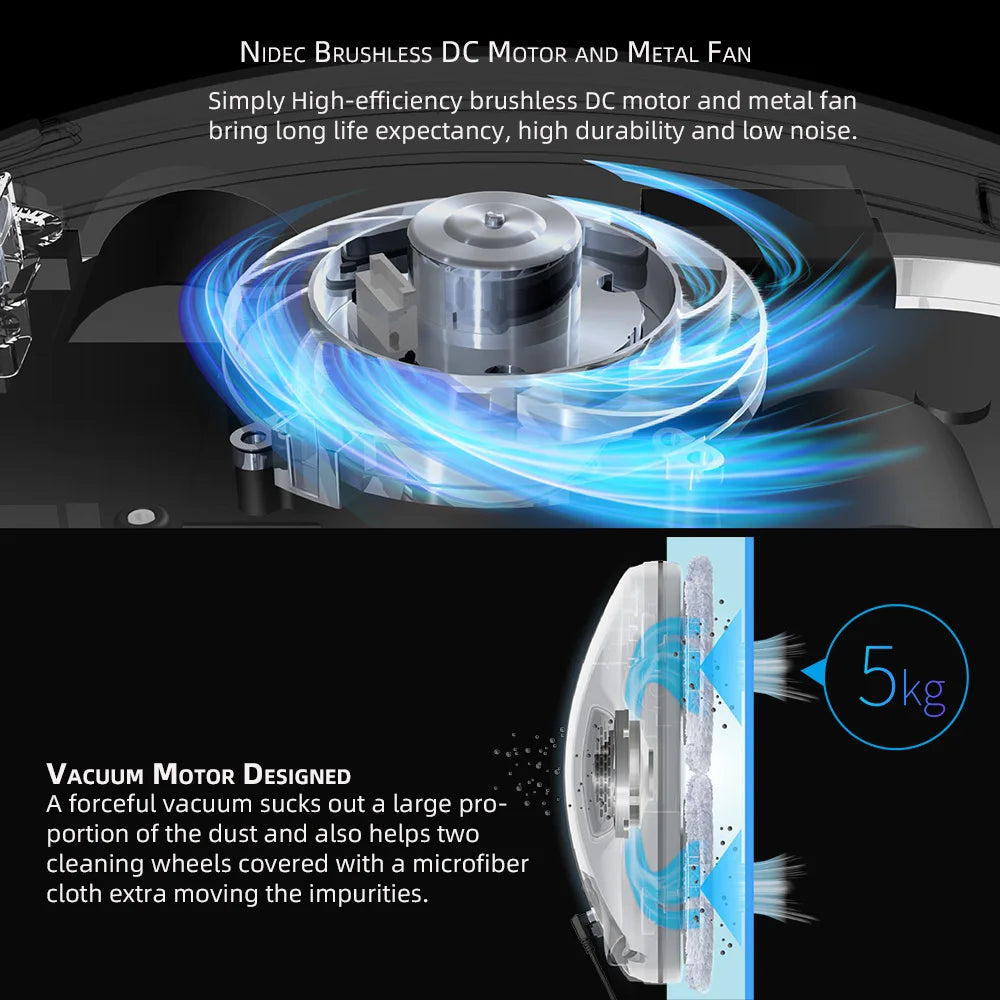 Window Cleaning Robot,  Glass Smart Voice Remote Control Automatic Window Cleaning Robot with Ultra Spray