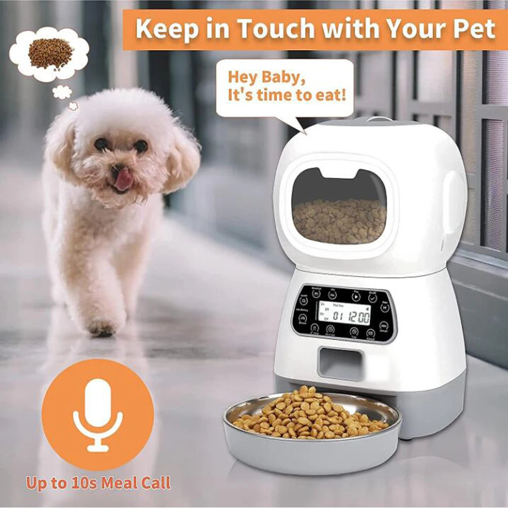 Smart Automatic Pet Feeder Cat Dog Food Dispenser Stainless Steel Bowl Large Capacity With WIFI APP Recording Timing Pet Feeding