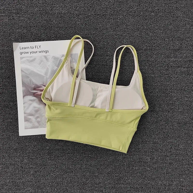 Women Breathable Sports Bra Shockproof Fitness Tops Push Up Gym Crop Top Brassiere Sport Bras Gym Workout Top Seamless Yoga Bra