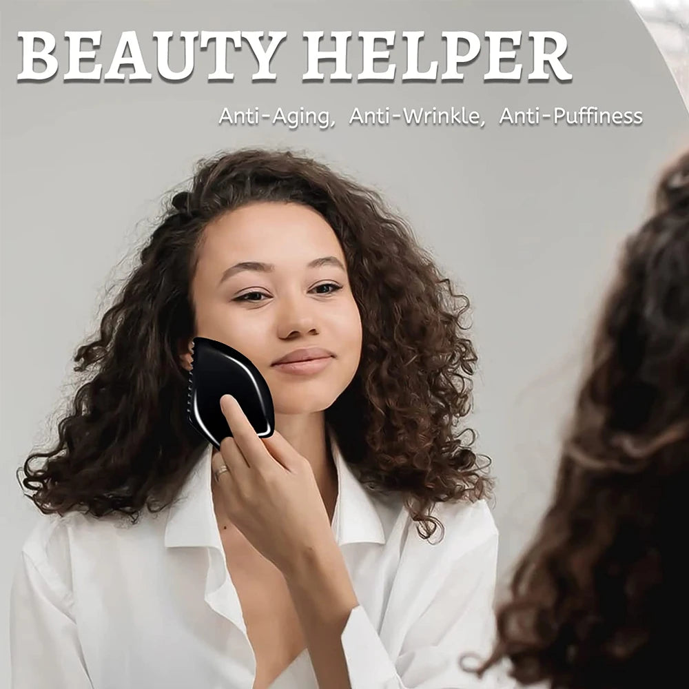 Gua Sha Facial Body Massage Tools,Unique 9-Edge Gua Sha Bian Stone,3D Gua Sha Stone with Ridges,Gua Sha Scraping Massage Tool