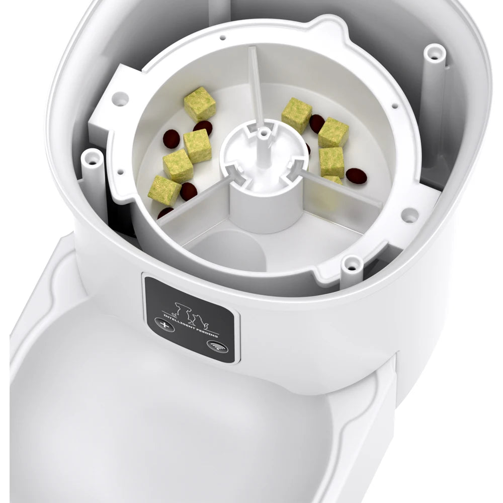 Smart WiFi Pet Feeder 4L, APP Controlled Automatic Cat Food Dispenser, Programmable Feeder with Timer for Multiple Meals