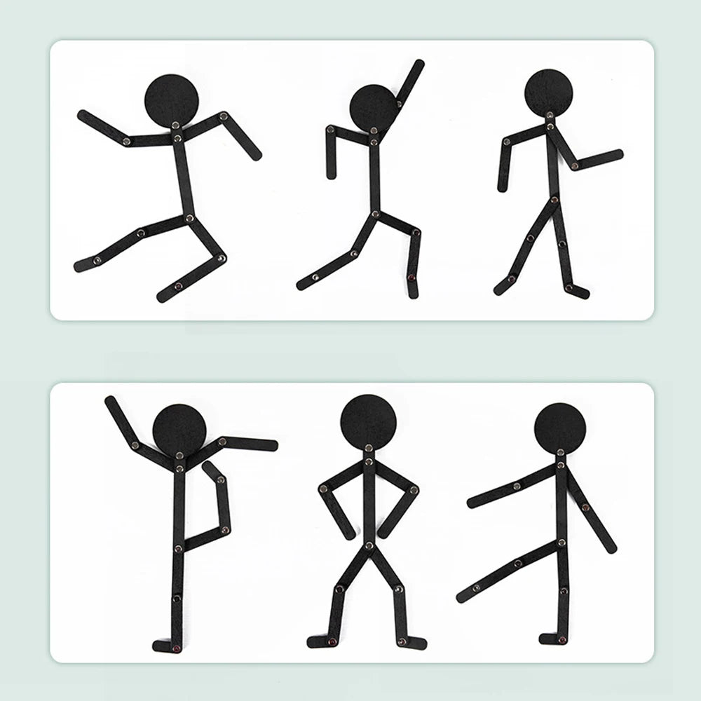 Kids Montessori Toys Wooden Early Learning Educational Puzzles Sporty Pose Jigsaw Improve Hands-on Skill Busy Board Gifts