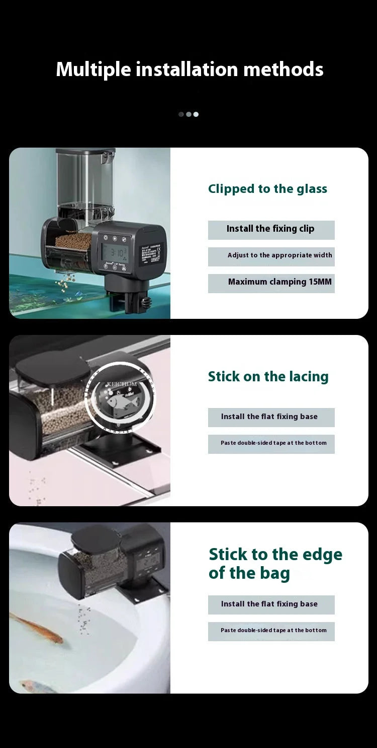 Jietao Smart Fish Tank Feeder for Ornamental Fish, Automatic Food Dispenser with Timer, 500ml Large Capacity