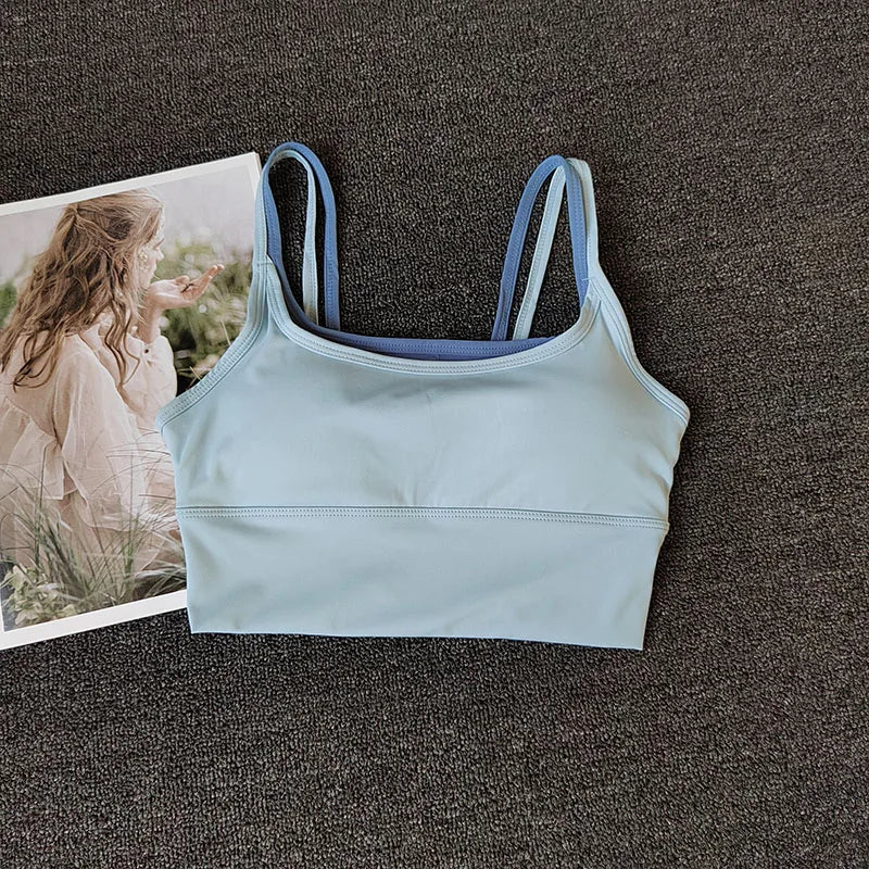 Women Breathable Sports Bra Shockproof Fitness Tops Push Up Gym Crop Top Brassiere Sport Bras Gym Workout Top Seamless Yoga Bra