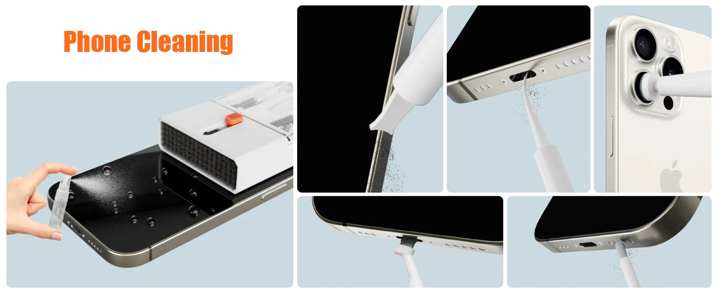 Electronics Cleaning Kit - The Ultimate Gadget for iPhone, AirPods, Android, Keyboards, Soft Brushes, Screen Wipes, Keycap Tool