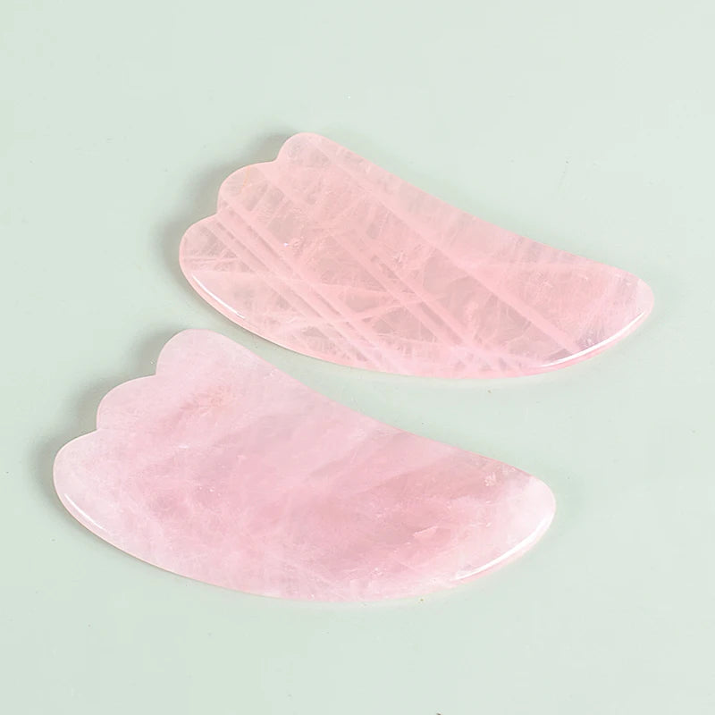 Natural Facial Massager Face Roller Gua Sha Scraper Double Heads Jade Stone Roller Skin Care Rose Quartz Massage for Face Body