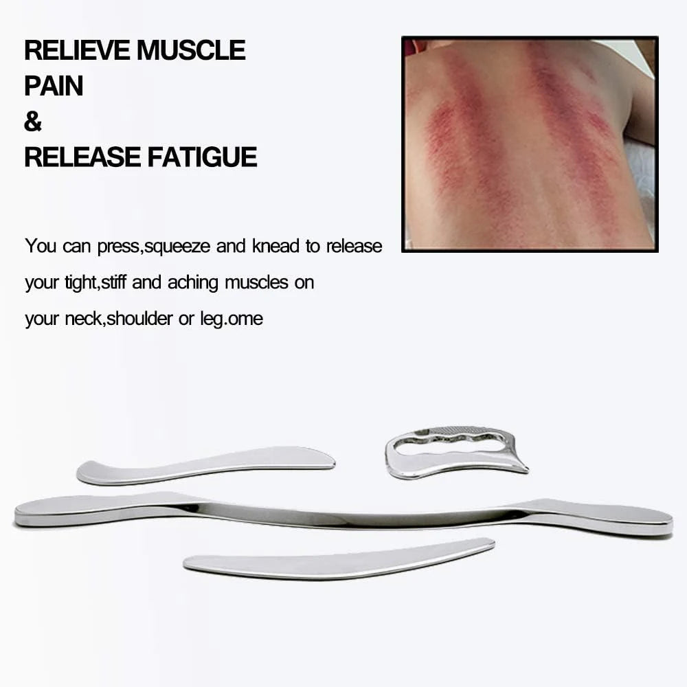 1/4/7 Pcs Gua Sha Scraping Massage Tools, IASTM Tool, Stainless Steel Guasha Tools, Muscle Scraper Tools for Soft Tissue Therapy