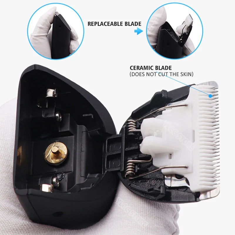 Men's Electric Groin Hair Trimmer Pubic Hair Trimmer Body Grooming Clipper for Men Bikini Epilator Rechargeable Shaver Razor