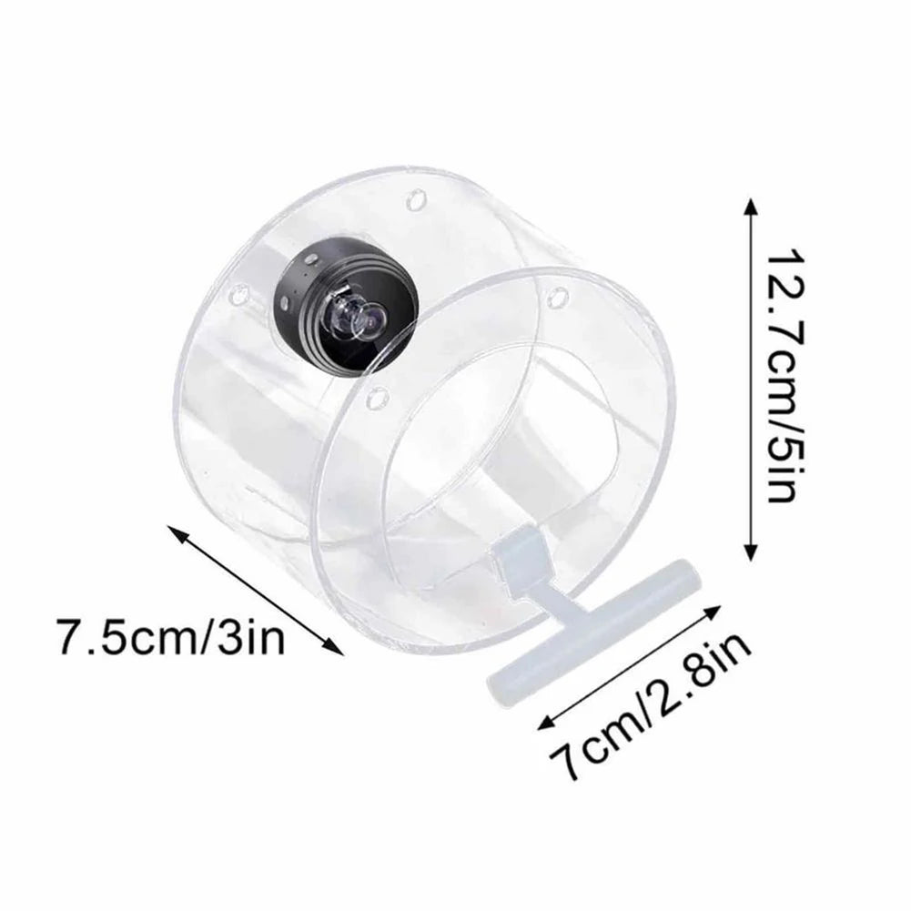 Smart Feeding House Acrylic with Camera Home Pet Bird Feeder Transparent 1080P HD Easy Installation for Outdoor Garden