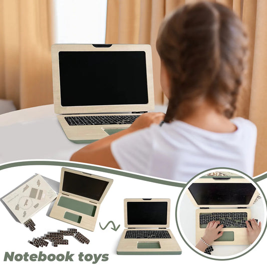 Preschool Wooden Toys First Laptop Drawing Board Toys For Boys And Girls Used For Creative Games Montessori Early Learning Toys
