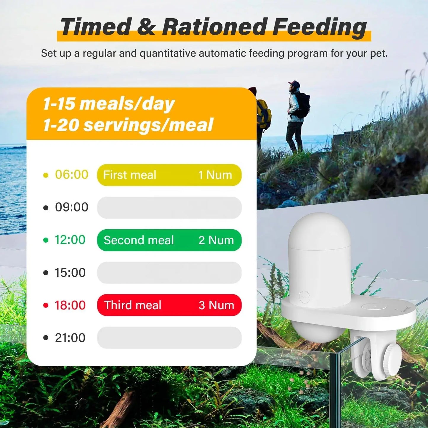 New Aquarium Fish Feeder  2K High-definition Camera  With WiFi Wireless application and Timed Feeders for Automatic Fish Feeder