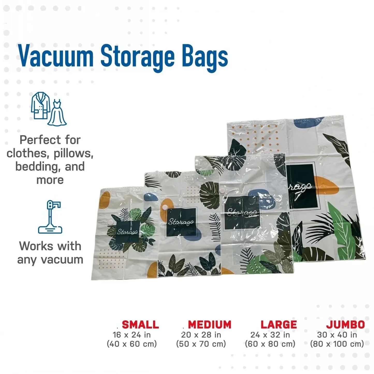 Space saver vacuum storage bags with Hand Pump for Travel Organizer Bags for Comforters, Blankets, Bedding,Packing Bags