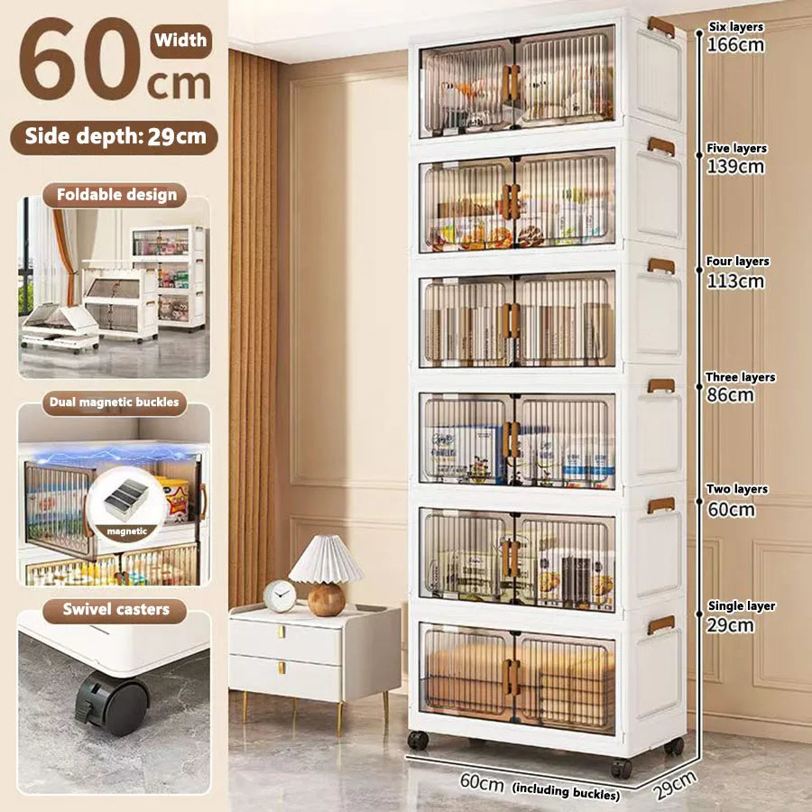 Foldable Sundries Cabinet Dustproof Storage Wardrobe Home Organization Solution