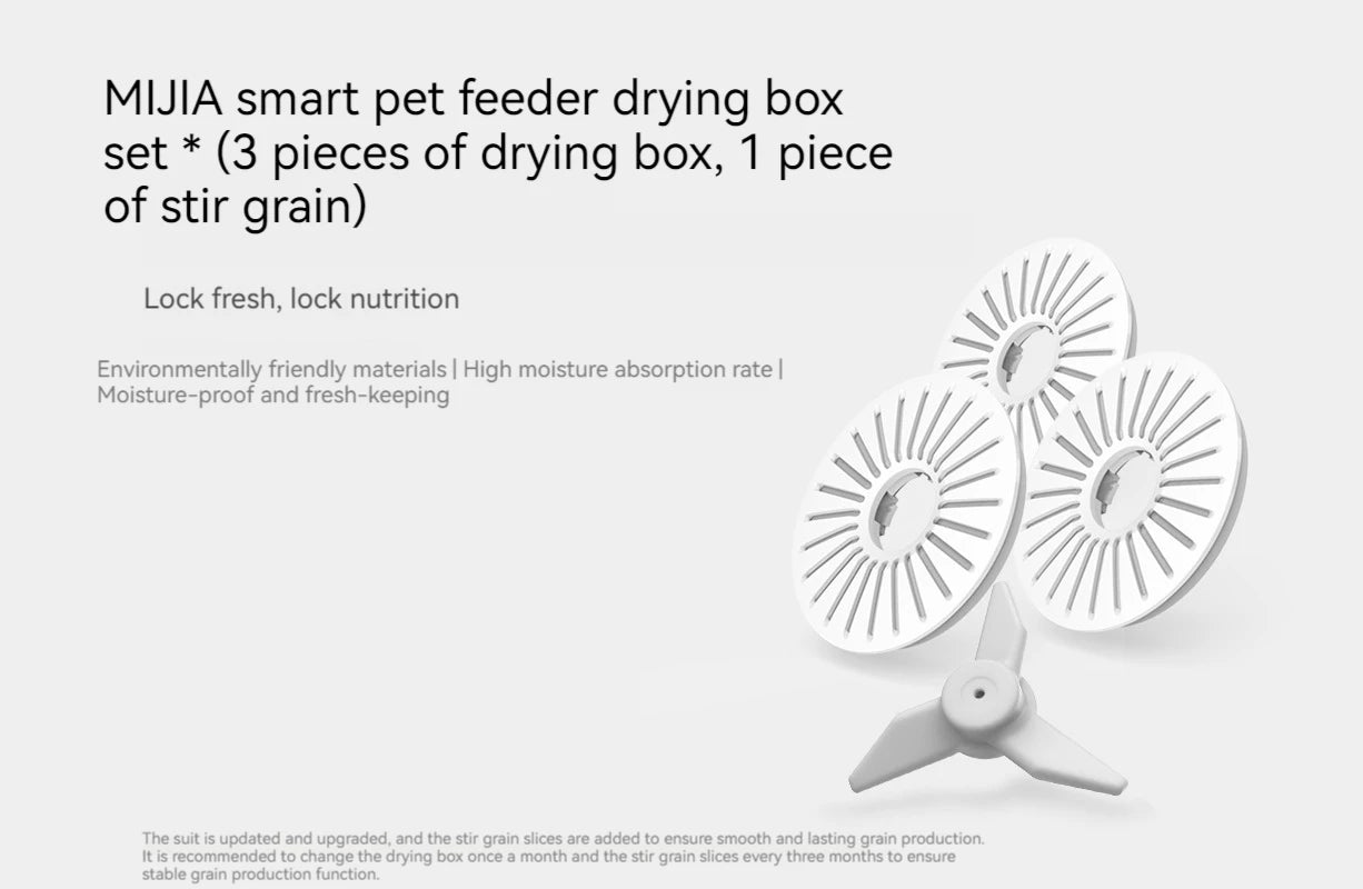 Original Xiaomi Mijia Smart Pet Feeder Drying Box Set Connected To Mijia App Smartreminder For Xiaomi Pet Feeder 3pcs