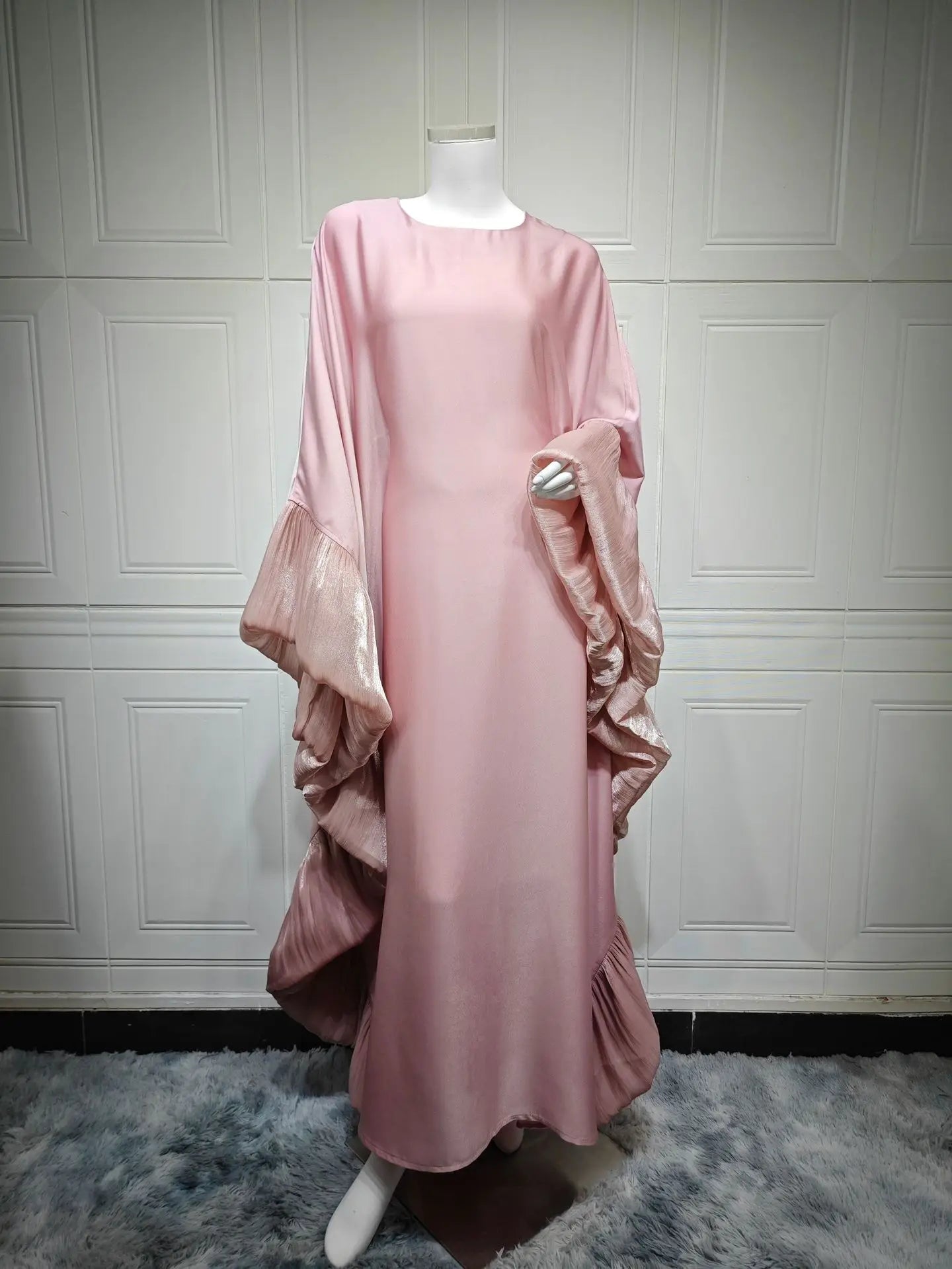 2025 Eid Arabic Muslim Women Modest Dress Luxury Dubai Abaya Islamic Party Lace-detailed Sleeves Robe Festival Turkey Outfit