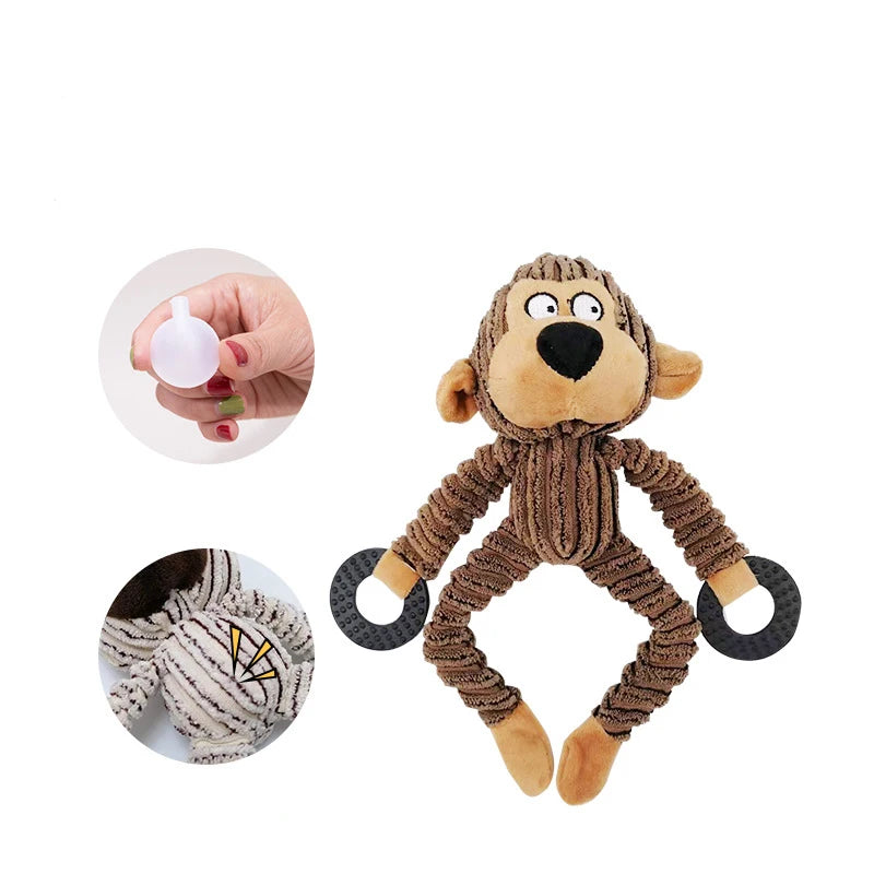 Squeaky Puppy Toys Plush Puppy Chew Toys for Teething Training Dog Toys for Small Dogs Toys for Cute Monkey Interactive Dog Toys