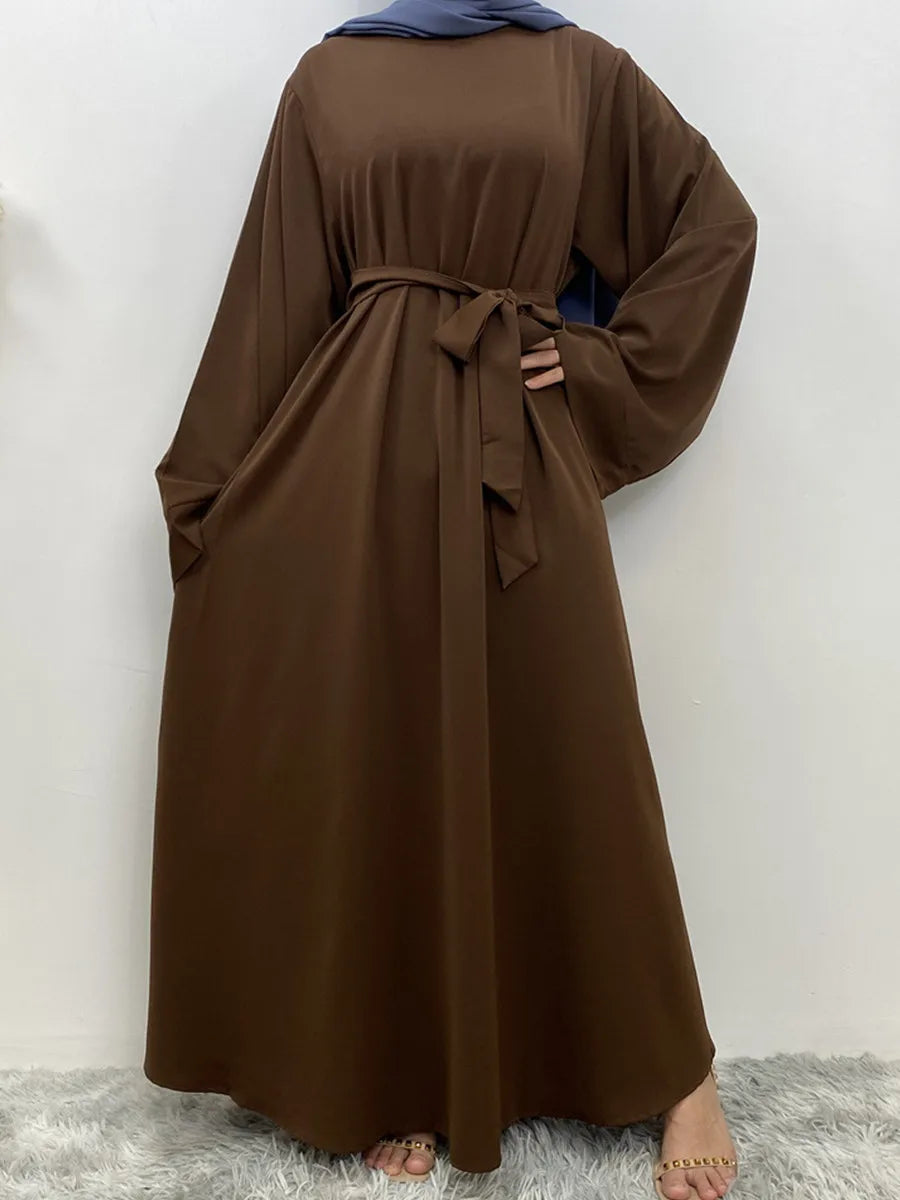 Muslim Women Arabic Dubai Eid Abaya Plus Size Long Dress Modest Ramadan Solid Color Prayer Robe Kaftan Femme Islamic Clothing