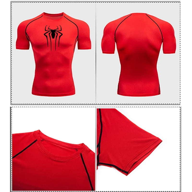 2024 Compression T Shirt Men Short Sleeve Sport Tees Fitness Running Sportsear Men Gym Elastic Quick Dry Jogging T-shirt Tops