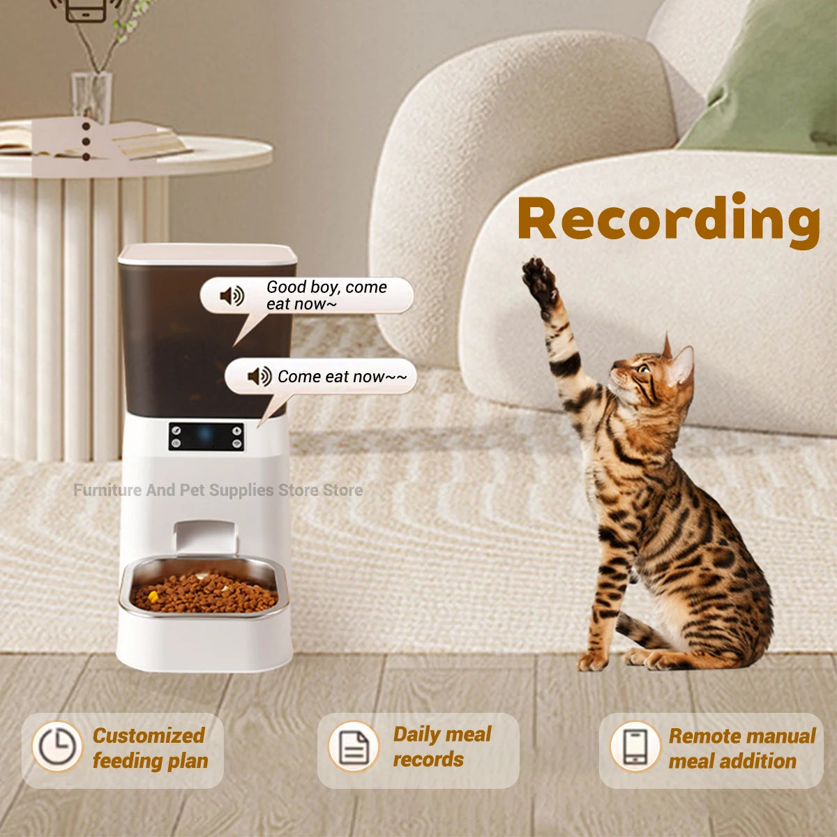 4.5L Smart pet feeder automatic cat feeder dog slow feeder timed and quantified automatic cat food dispenser cat and dog bowl