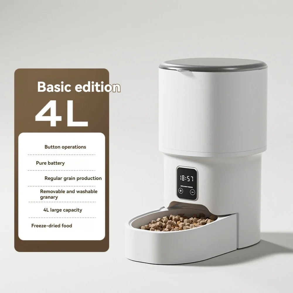 WiFi Automatic Cat Feeder 4L 2.4G Timed Multiple Auto Smart Dog Electric Self Feeding Remote Control Dry Food Basic Dispenser