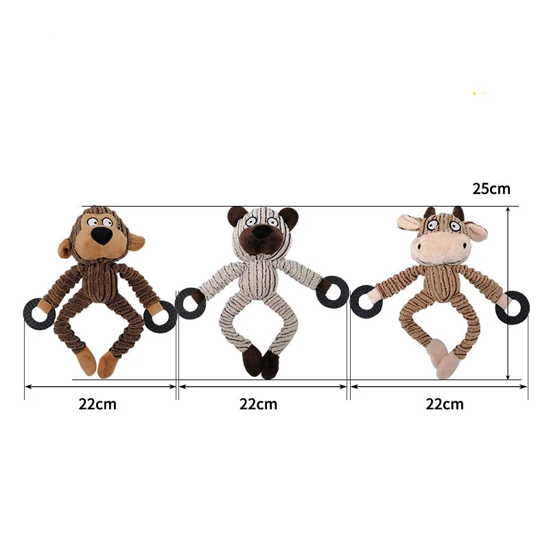 Squeaky Puppy Toys Plush Puppy Chew Toys for Teething Training Dog Toys for Small Dogs Toys for Cute Monkey Interactive Dog Toys
