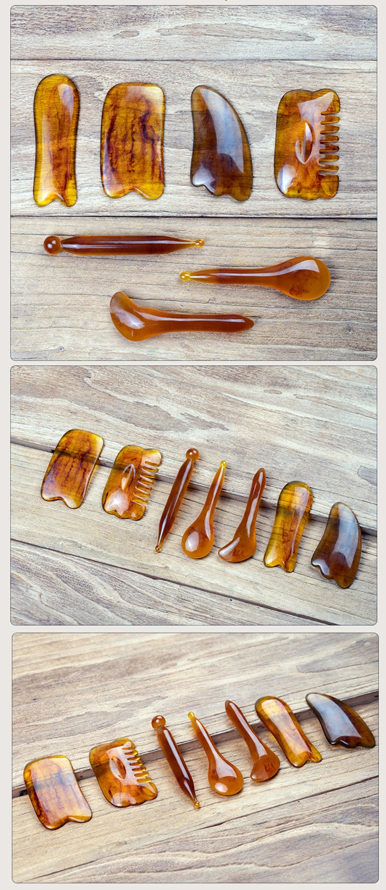 7Pcs/Set Beauty Scrapping Massage Tool Guasha Massager Gua Sha Board Face Eye Body Acupoint Stimulation Therapy SPA Scraper