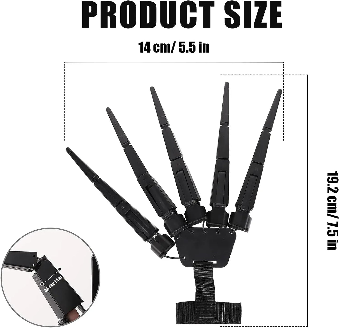 Halloween Articulated Fingers Scary Fake Fingers Skeleton Hand Cosplay Finger Glove Realistic Horror Ghost Claw Prop Party Decor