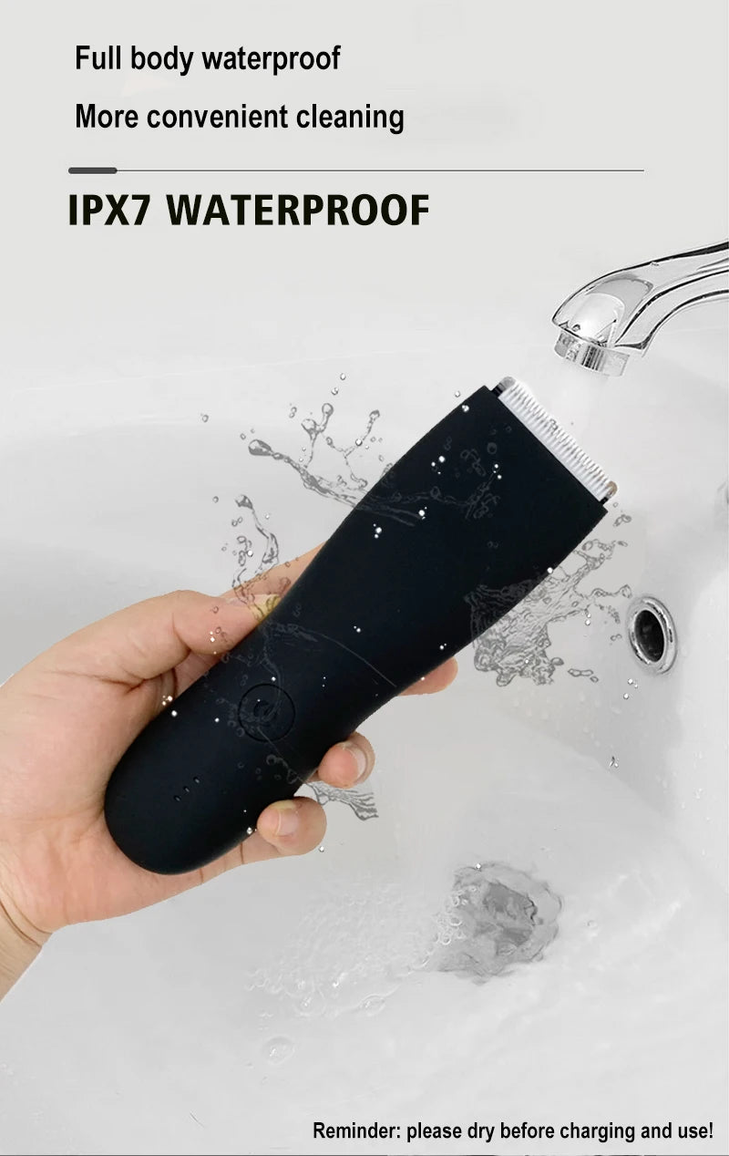 Men's Electric Groin Hair Trimmer Pubic Hair Trimmer Body Grooming Clipper for Men Bikini Epilator Rechargeable Shaver Razor
