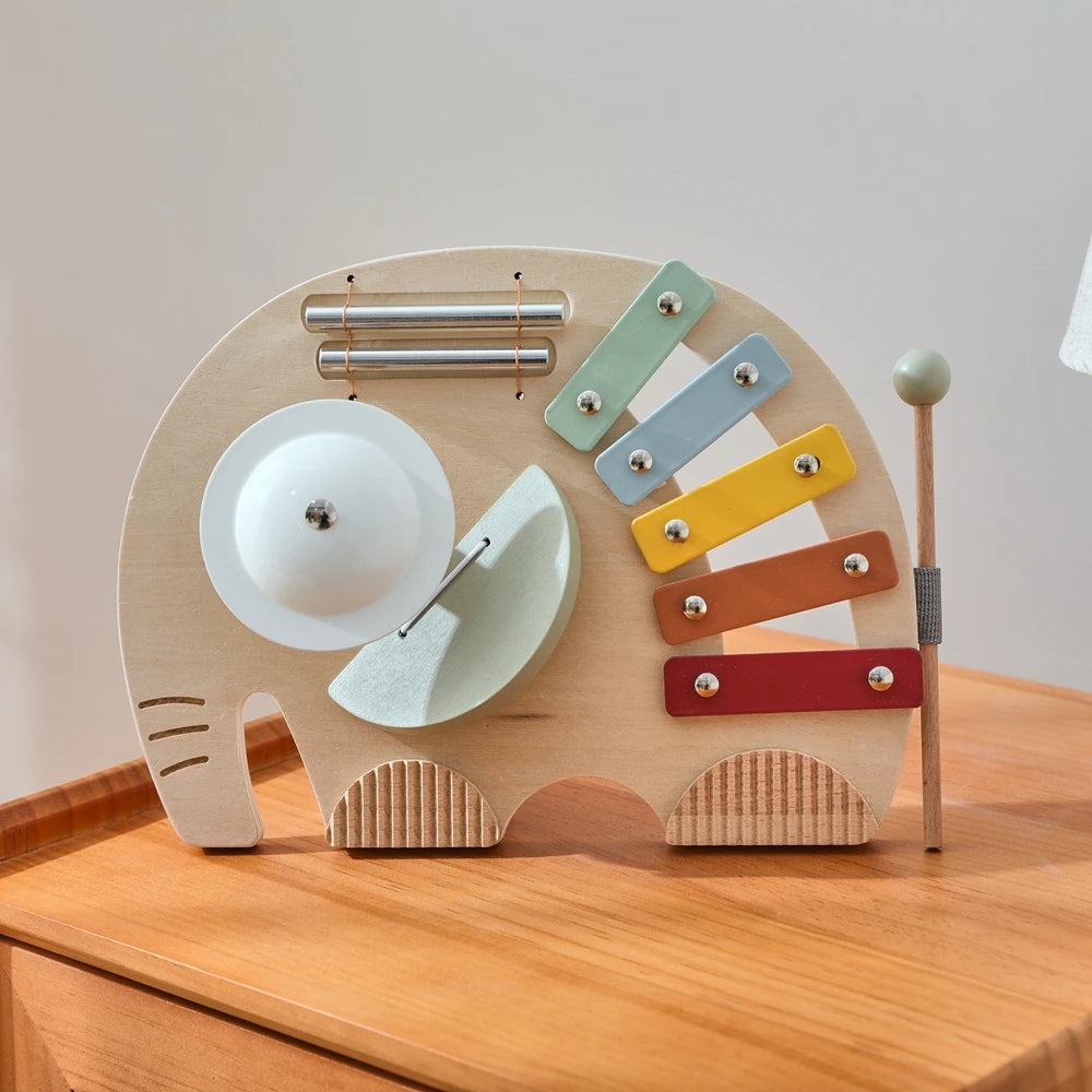 Wooden Instruments Baby Toys Educational Toys Elephant Xylophone Children's Musical Toys Newborn Birthday Gifts Music Table Toys