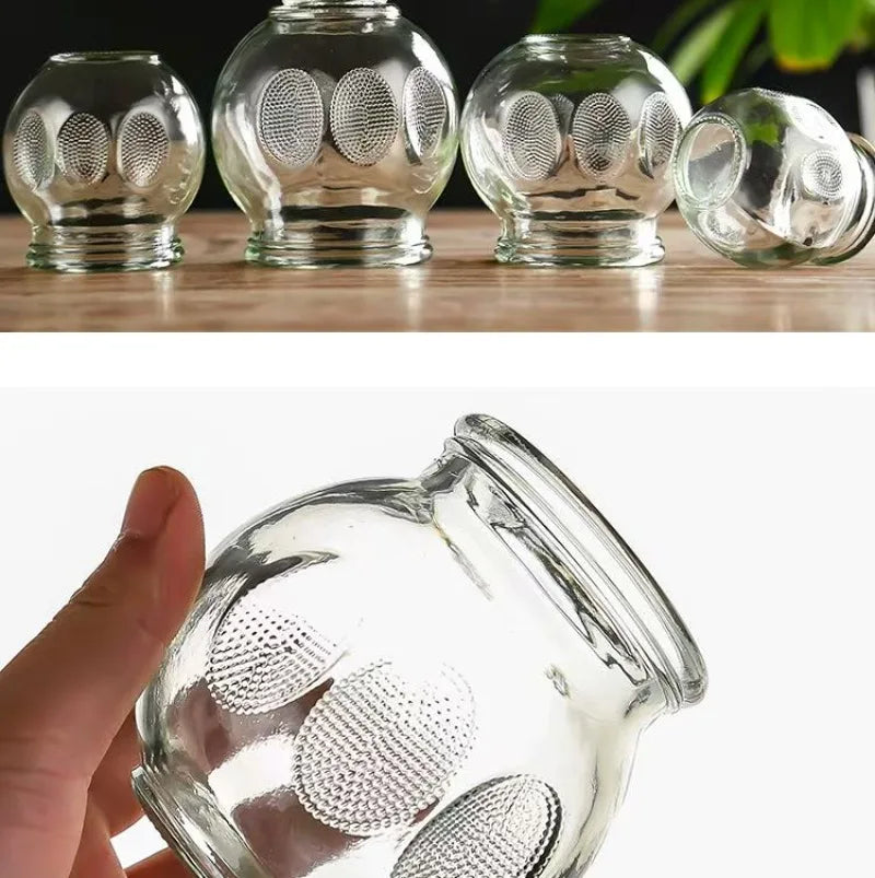 6 Pcs Gua Sha Therapy Cans Body Set Chinese Set Glass Fire Can Hand Tools Appliance Thickened Cupping Cup Massager Scraping Cups