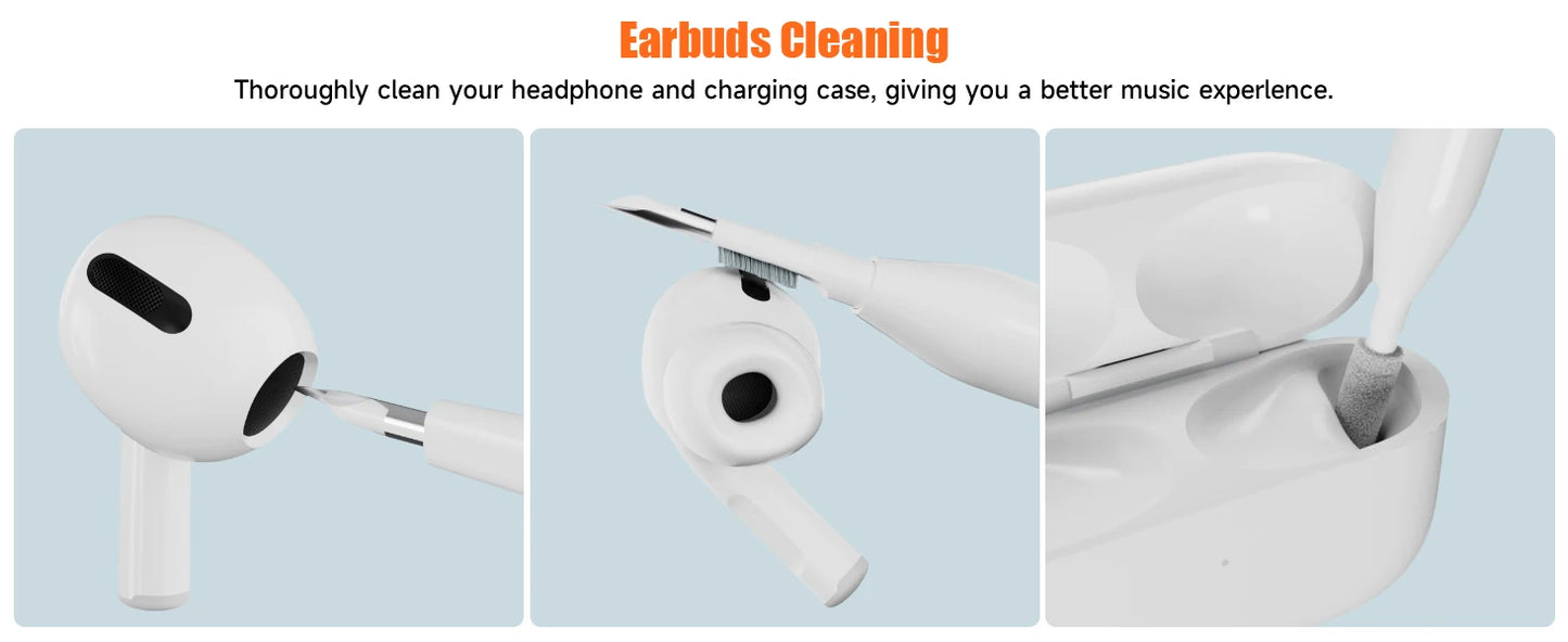 Electronics Cleaning Kit - The Ultimate Gadget for iPhone, AirPods, Android, Keyboards, Soft Brushes, Screen Wipes, Keycap Tool
