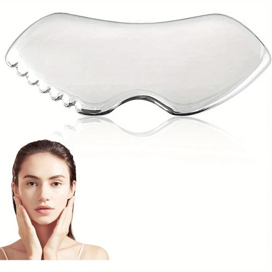 Gua Sha Stainless Steel, Metal Face Gua Sha for Jawline Sculpting, Guasha Tool Face Body Gua Sha (Silvery), Guasha Board