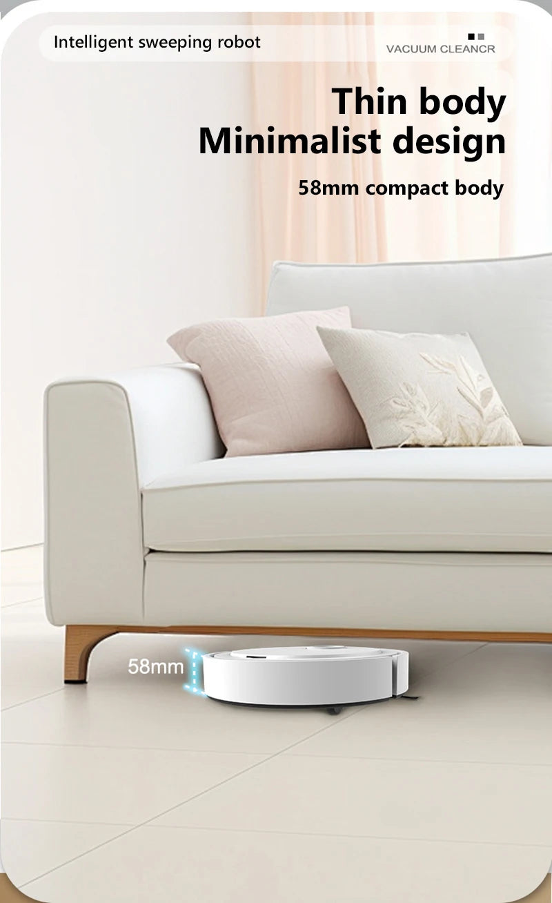 New Smart Sweeping Robot 3-in-1 Smart Cleaner Household Rechargeable Fully Automatic Vacuum Cleaner 6000Pa Suction Pet Hair