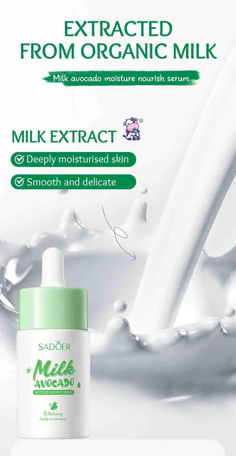 SADOER Milk Fruits Facial Serum for Face skincare Moisturizing Firming Hydrating Facial Essence Beauty Face Skin Care Products