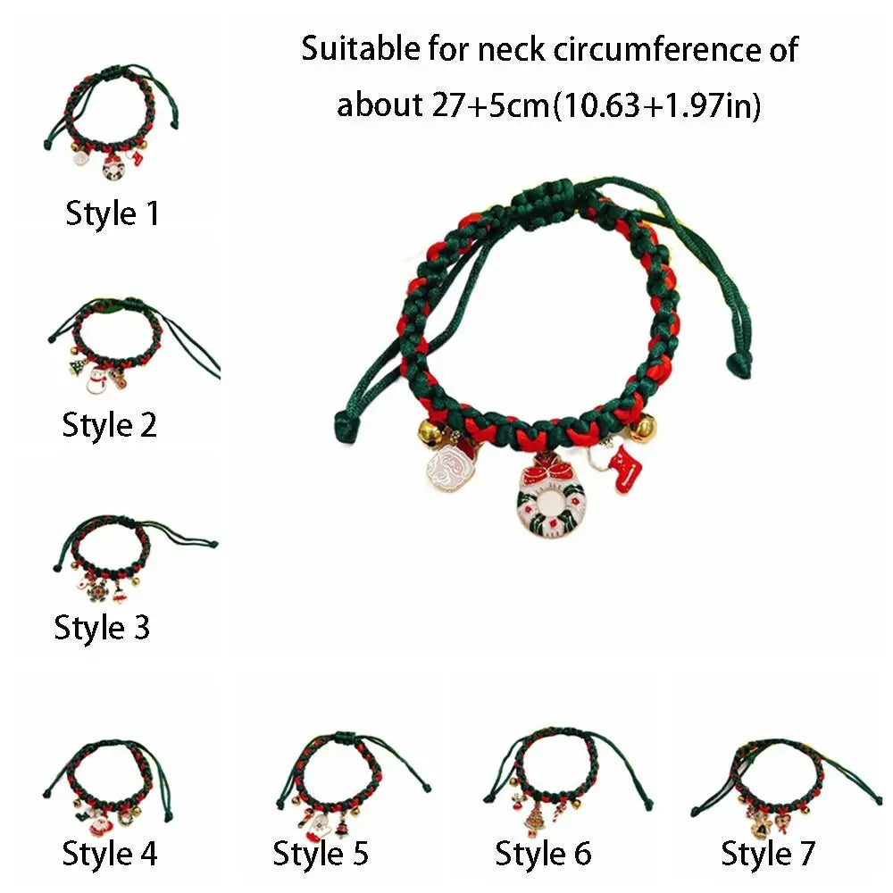 Pet Accessories Creative Christmas Pet Collar Exquisite Adjustable Pet Necklace Fashion Soft Cat Neck Strap Party