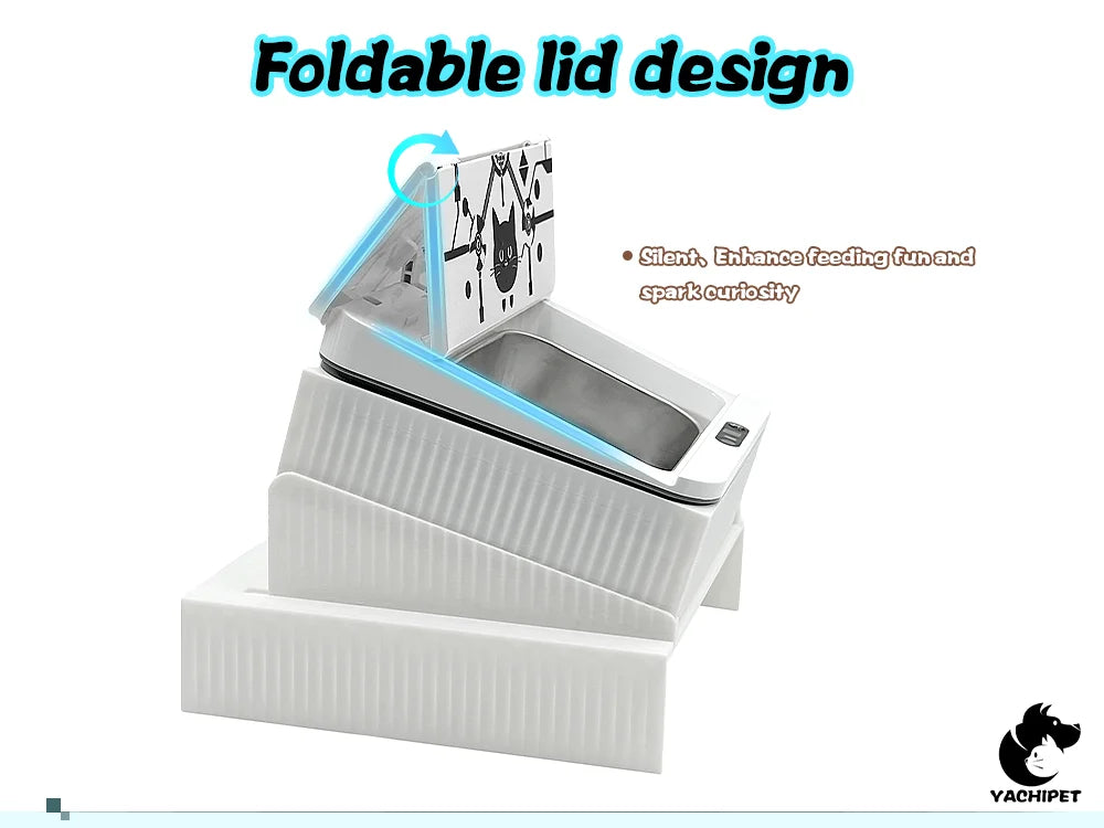 Cat Automatic Feeder Smart Infrared Auto-Opening Pet Bowl Long-lasting Energy with Sealed Lid for Home Outdoor Camping