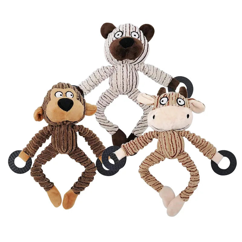 Squeaky Puppy Toys Plush Puppy Chew Toys for Teething Training Dog Toys for Small Dogs Toys for Cute Monkey Interactive Dog Toys