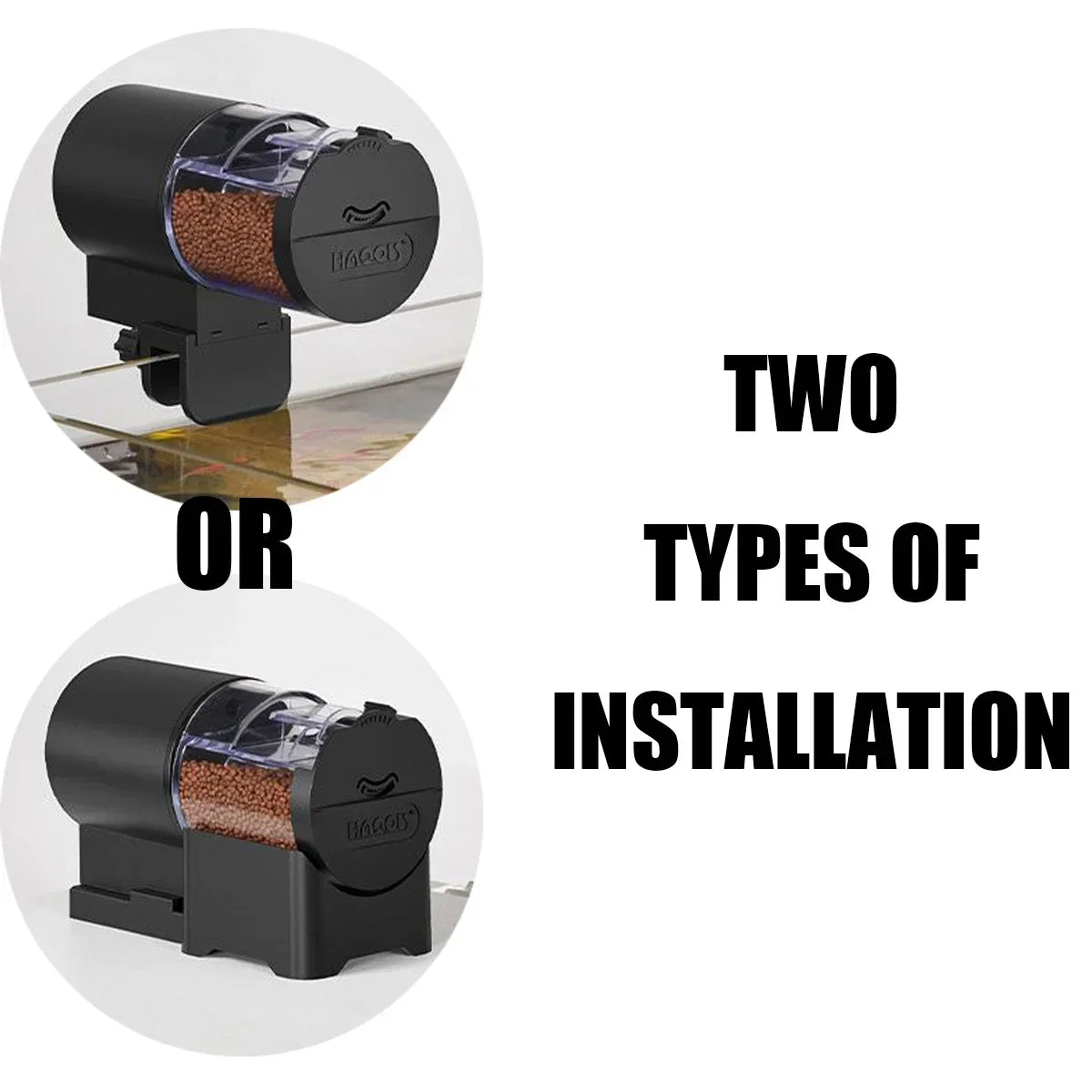 Automatic Fish Feeder 100ml/3.38oz, Smart Timer Auto Fish Food Dispenser with Battery, Easy Install for Aquarium Fish Tank