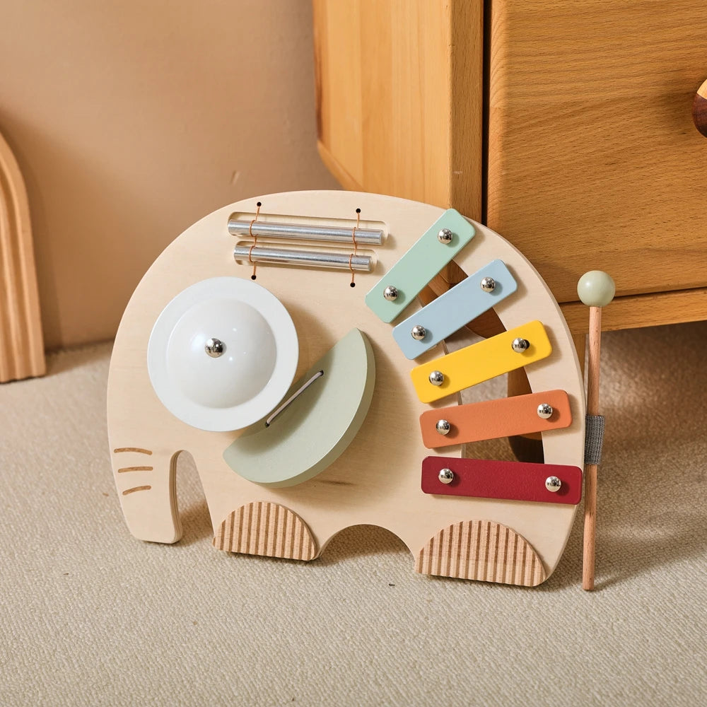 Wooden Instruments Baby Toys Educational Toys Elephant Xylophone Children's Musical Toys Newborn Birthday Gifts Music Table Toys