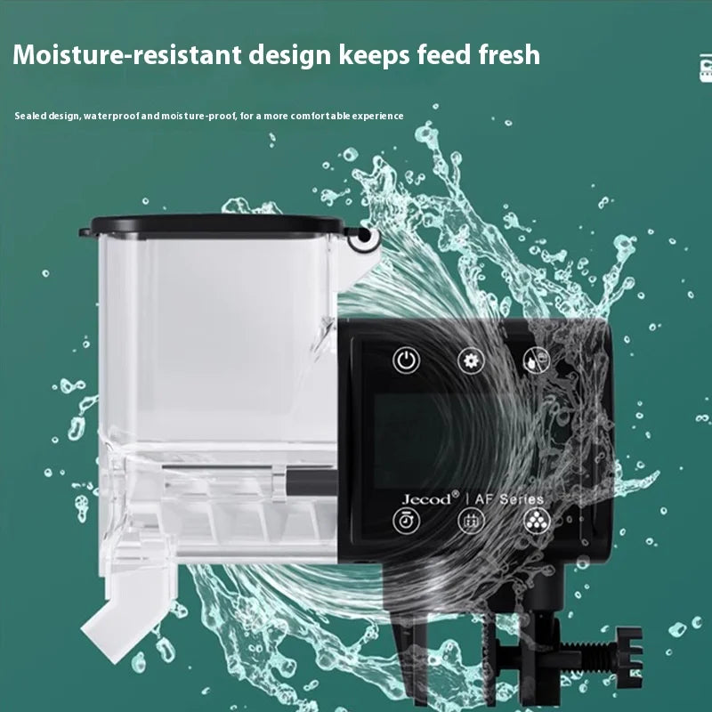 Jietao Smart Fish Tank Feeder for Ornamental Fish, Automatic Food Dispenser with Timer, 500ml Large Capacity