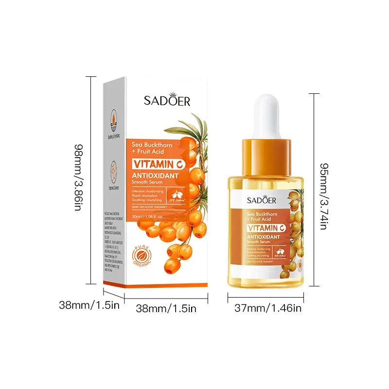 SADOER Sea Buckthom Vitamin C Antioxidant Snooth Serum Antioxidant Brightening and Moisturizing Essence