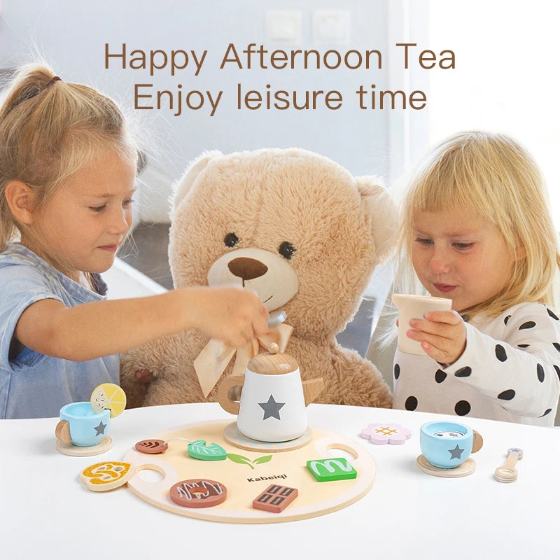 Children's simulation wooden toys, tea set sets, pretend games, baby educational toys, birthday and holiday gifts